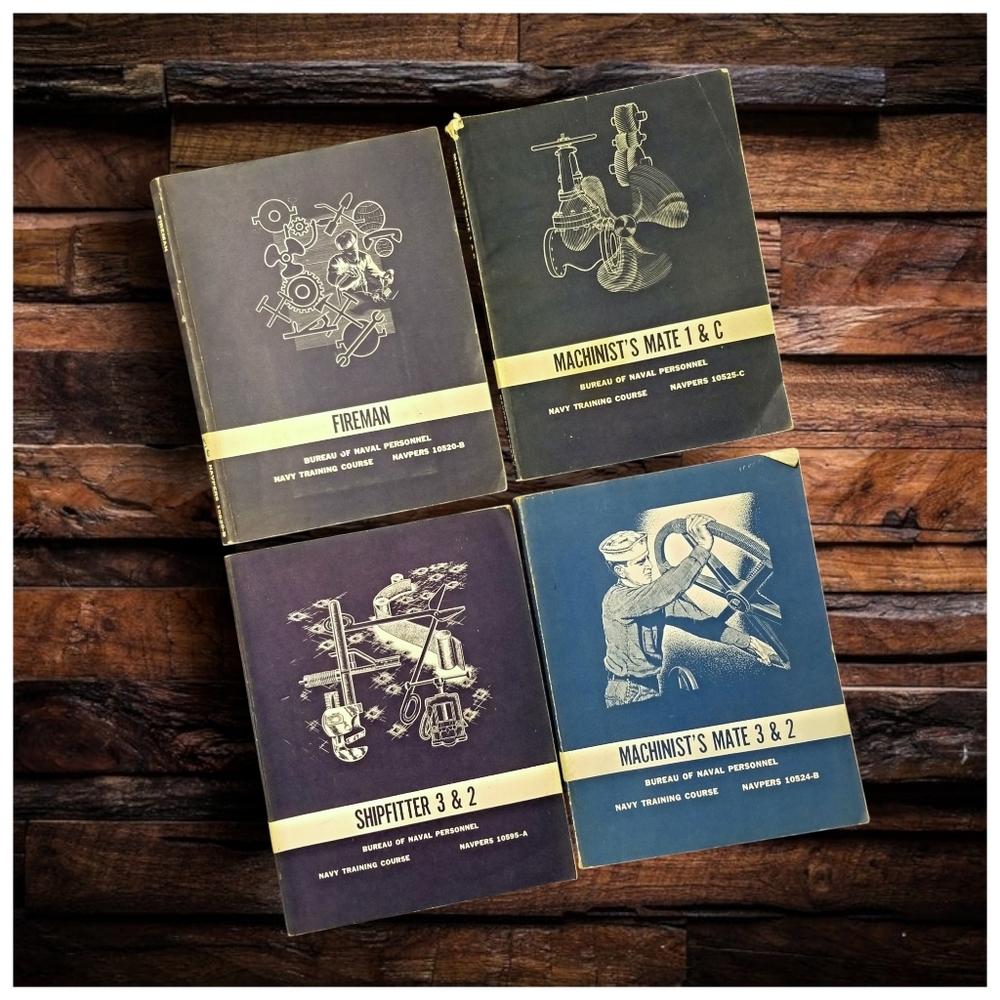VINTAGE 1960'S U.S. NAVY TRAINING COURSE BOOKS- (4 BOOKS TOTAL)
